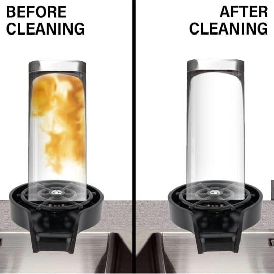 Before and After Washing Of Glass Using Automatic Cup Washer.