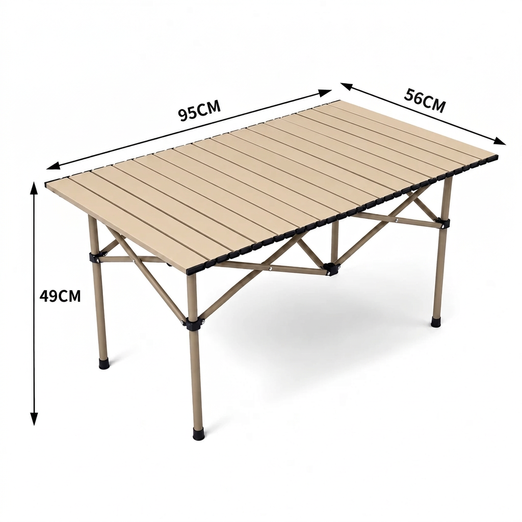 Portable Camping Table with Size Details.
