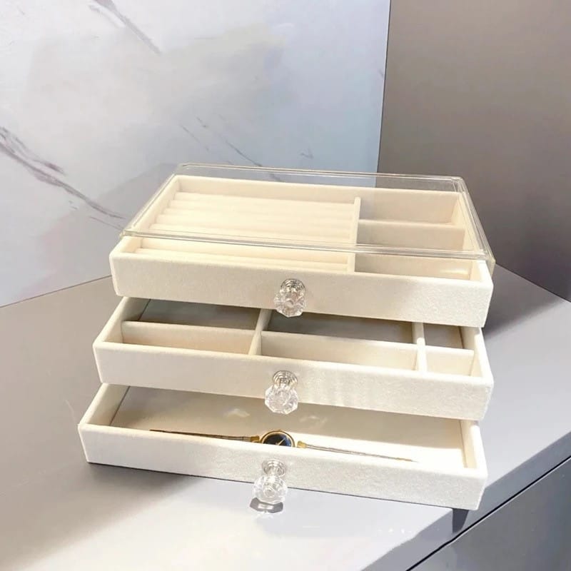 Jewelry Organizer Box in Beige Color.