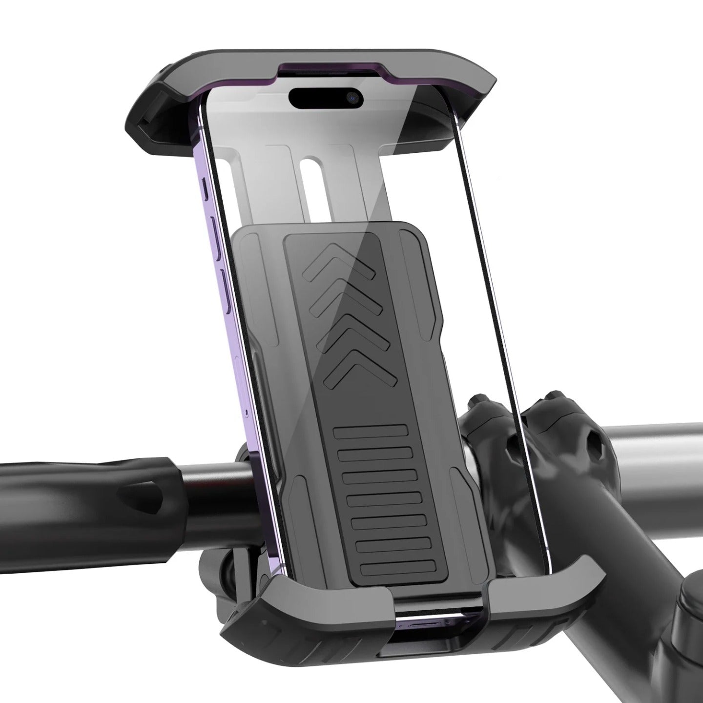 Bike Mobile Phone Holder is Fixed on Handlebar Of Cycle.