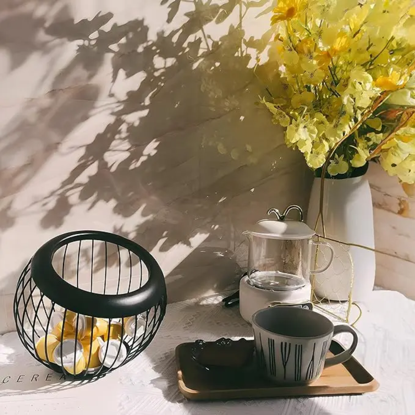 A Coffee Pod Holder is Filled with Coffee Pods.