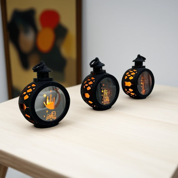 Set Of Ramadan Decorative LED Candle Lantern Light.