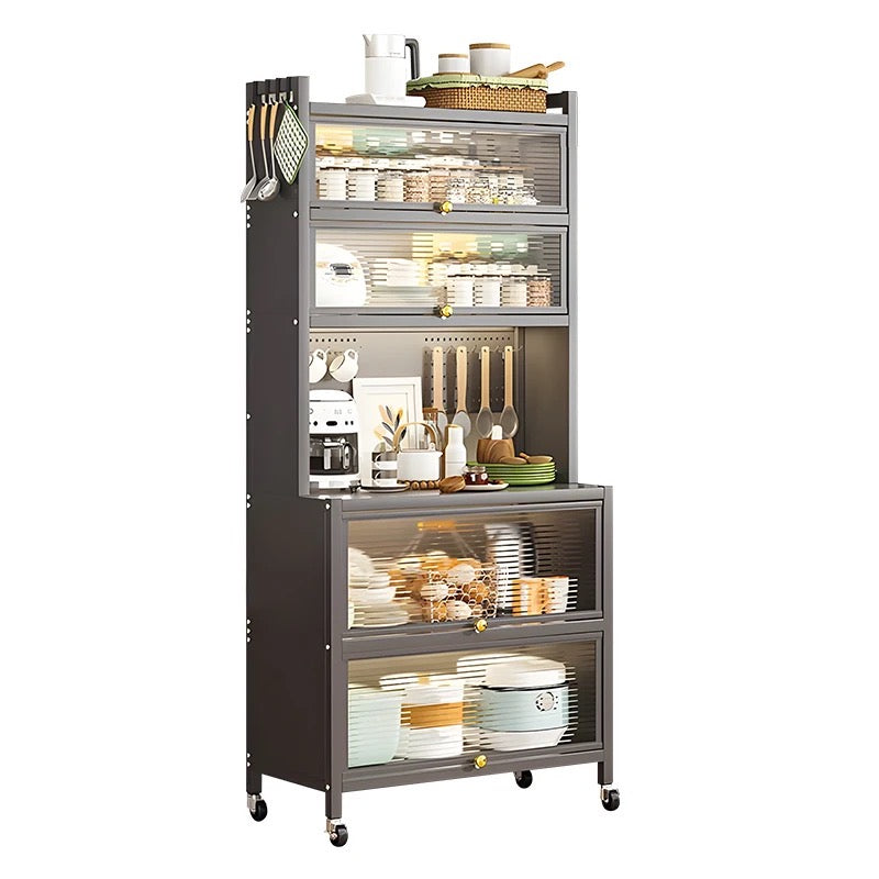 Kitchen Storage Pantry Cabinet  With Kitchen Items.