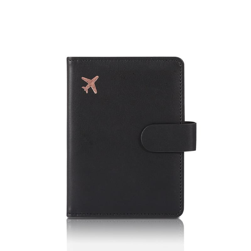 Black Passport Holder Travel Organizer Wallet.