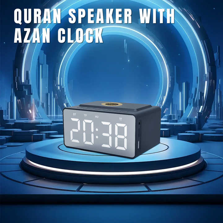 A Quran Speaker with Azan Clock.