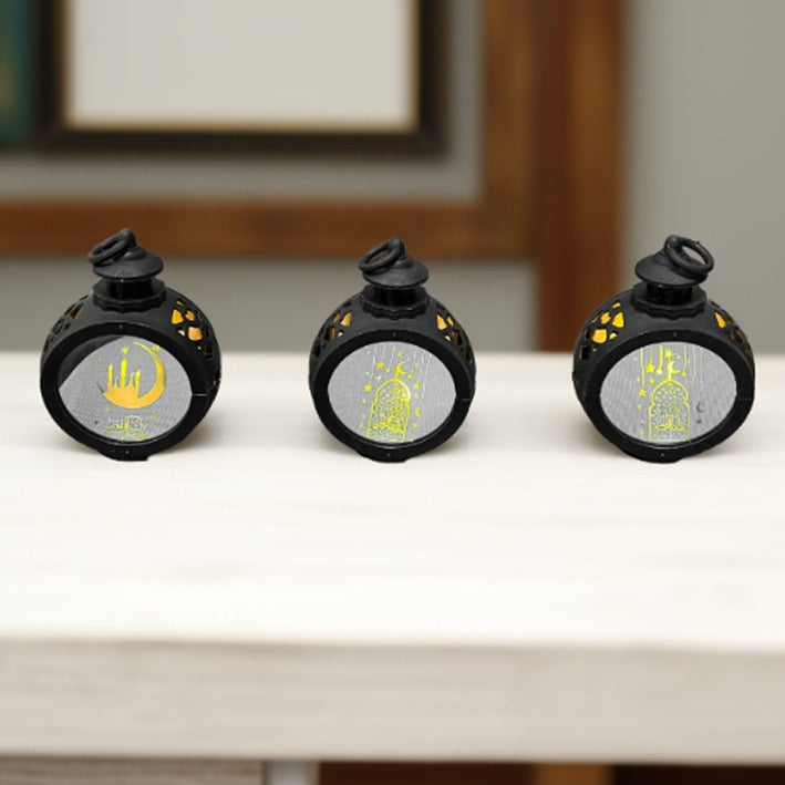 Set Of Ramadan Decorative LED Candle Lantern Light.