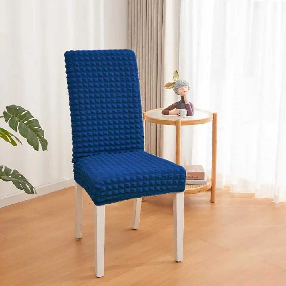 A Chair is Covered With Blue Bubble Stuff Stretchable Chair Cover