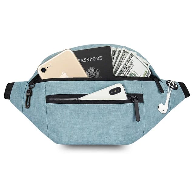 Blue Crossbody Fanny Pack Bag.