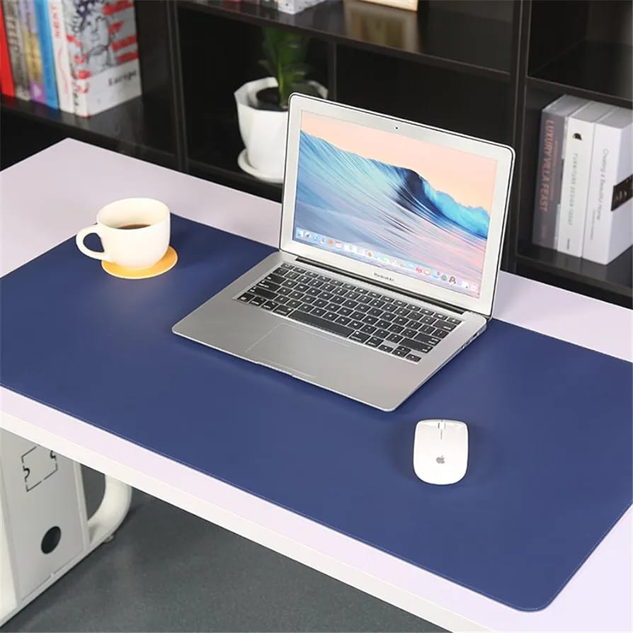 Laptop Is Placed On Blue  Large Laptop Desk Mouse Mat.