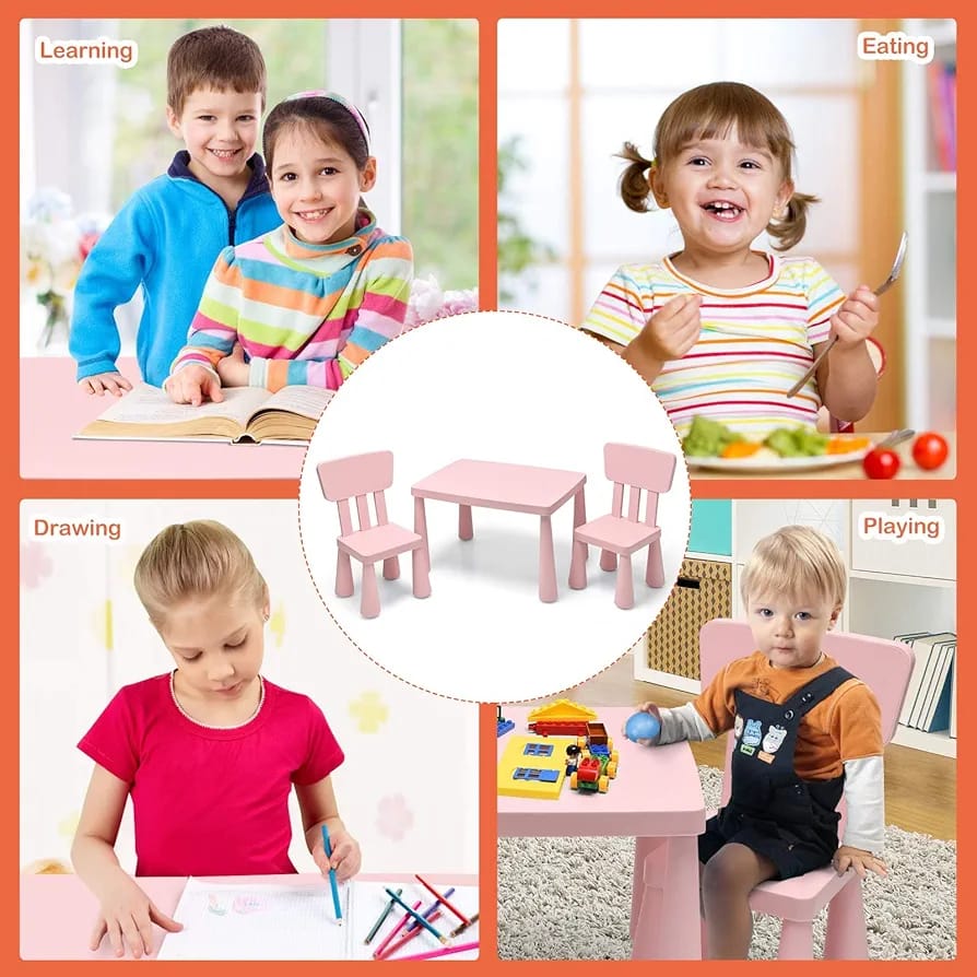 Children are Using Multi-Purpose Kids Table and Chair Set.