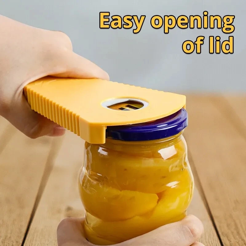 A Person is Opening The Lid Of a Bottle Using Bottle Can Opener.