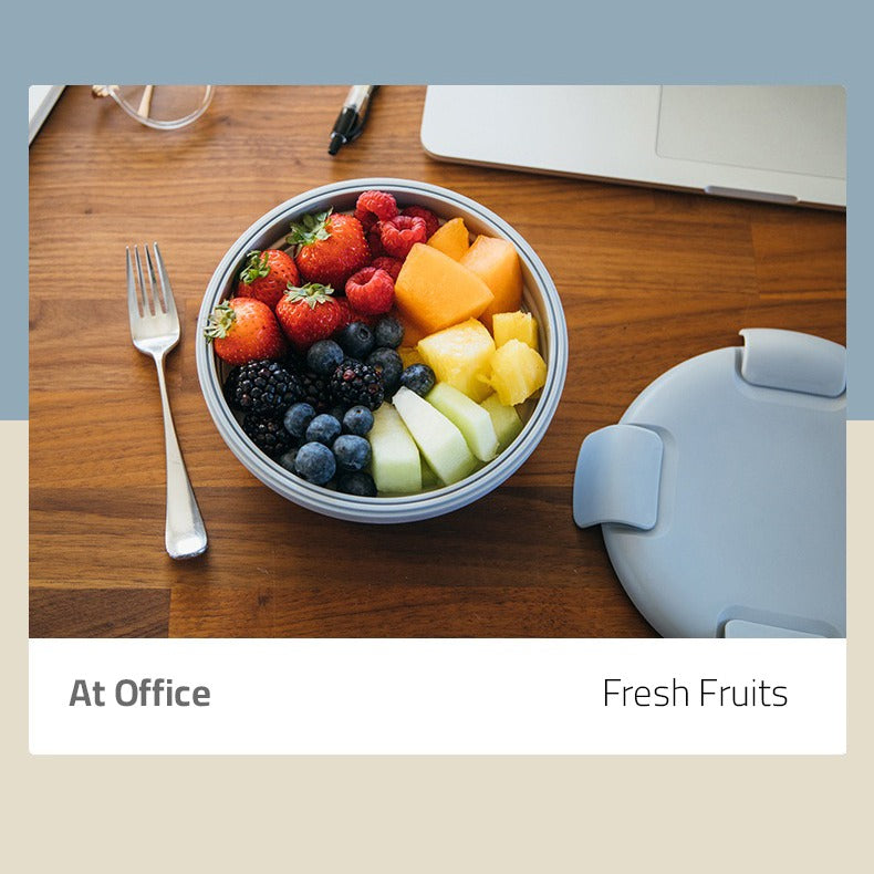 Silicone Bowl Food Container With Fresh Fruit in it.