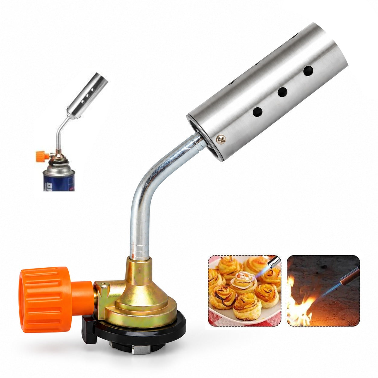 Butane Gas Flame Gun Torch Head is used to cook food also burn woods.