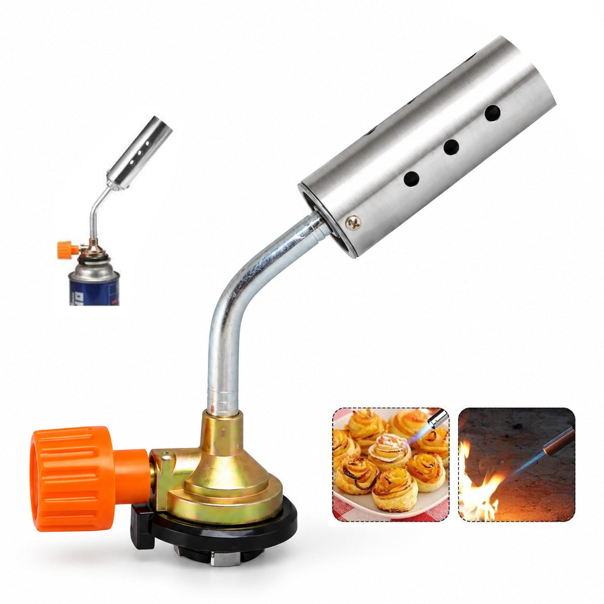 Butane Gas Flame Gun Torch Head is used to cook food also burn woods.