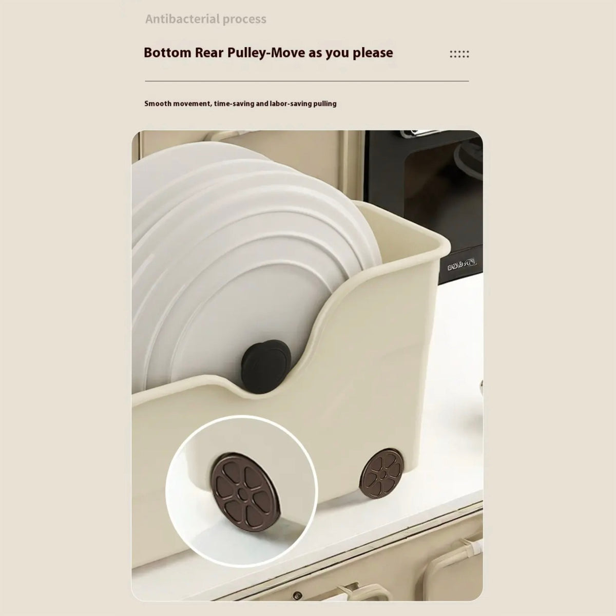 Rear Pulley Design Of Cabinet Storage Organizer Box.