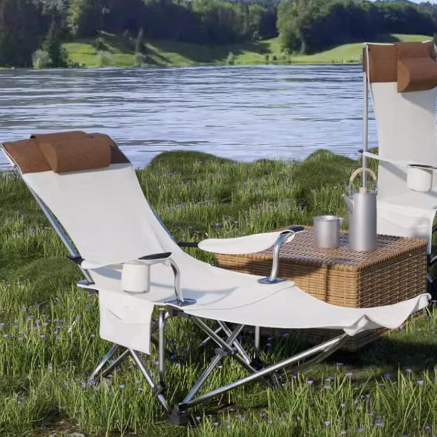 A Camping Chair is Placed Near Picnic Area.