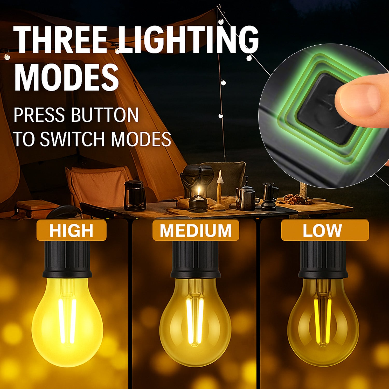 Lighting Modes Of Camping Lamp.