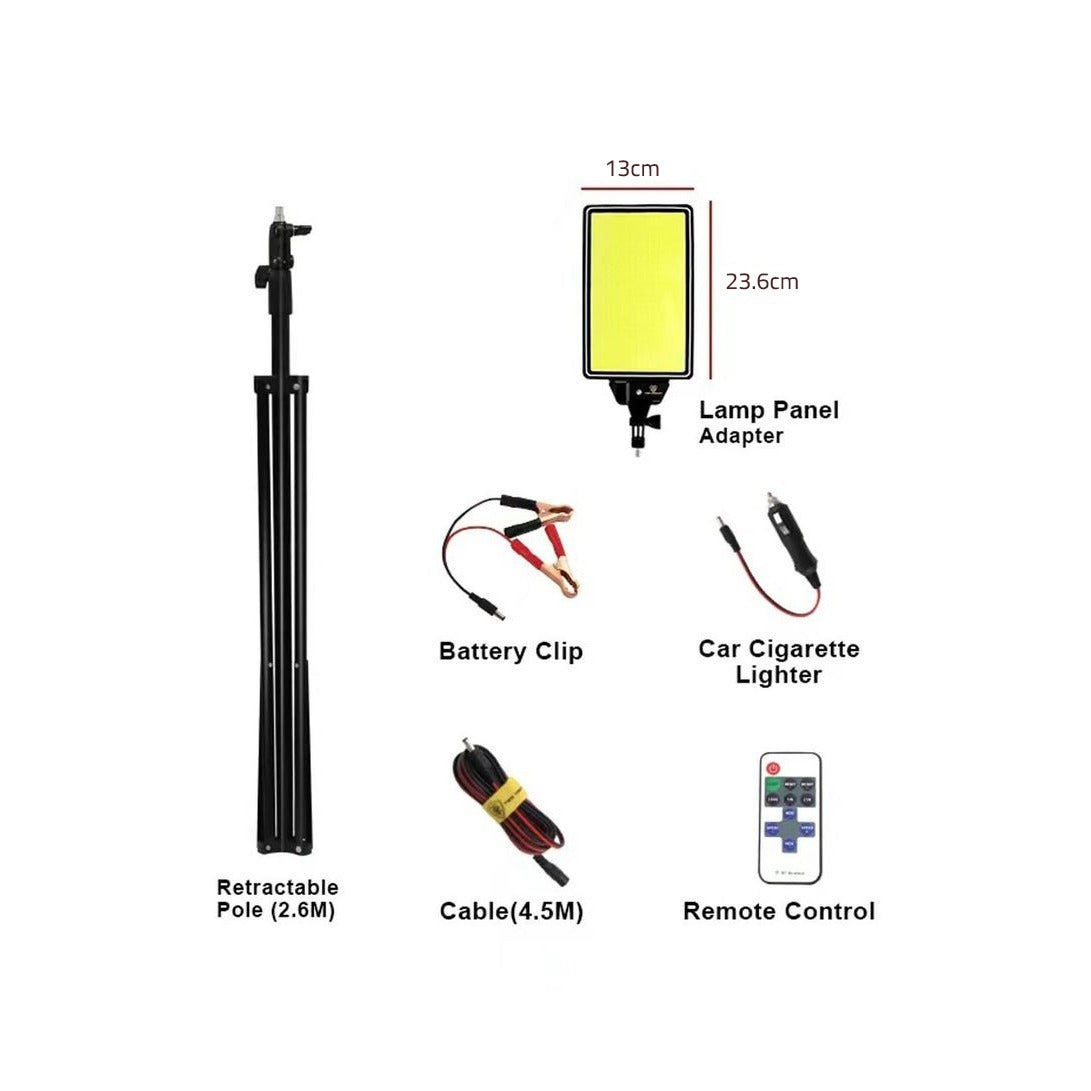 Accessories and Parts Details Of Camping Lamp with Tripod Stand. 
