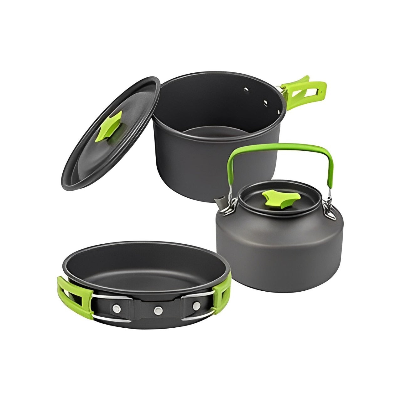 Camping Outdoor Cookware Set, Non-Stick Outdoor Folding Pot Pan Kettle