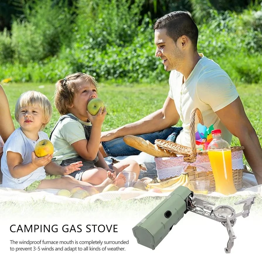 A Family is Enjoying Vacation With The Use Of Camping Stove.