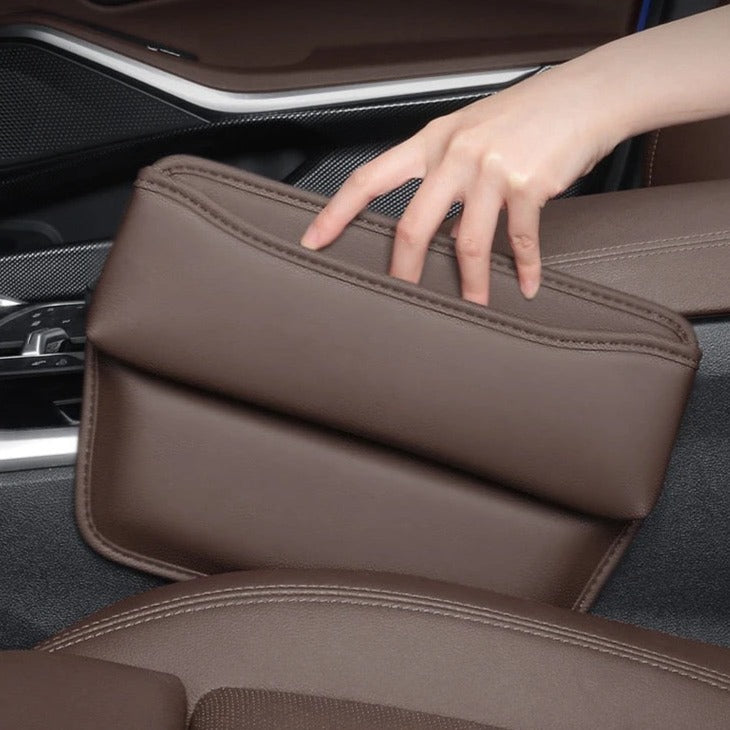 Car Seat Gap Storage Box Organizer  in brown color