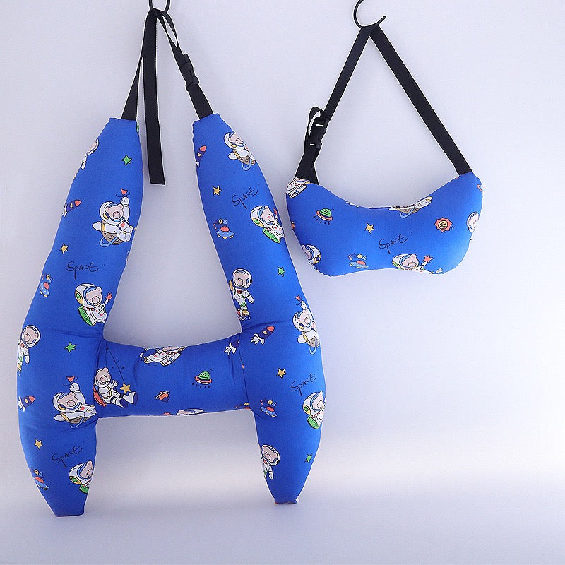 Car Seat Travel Pillow in blue color