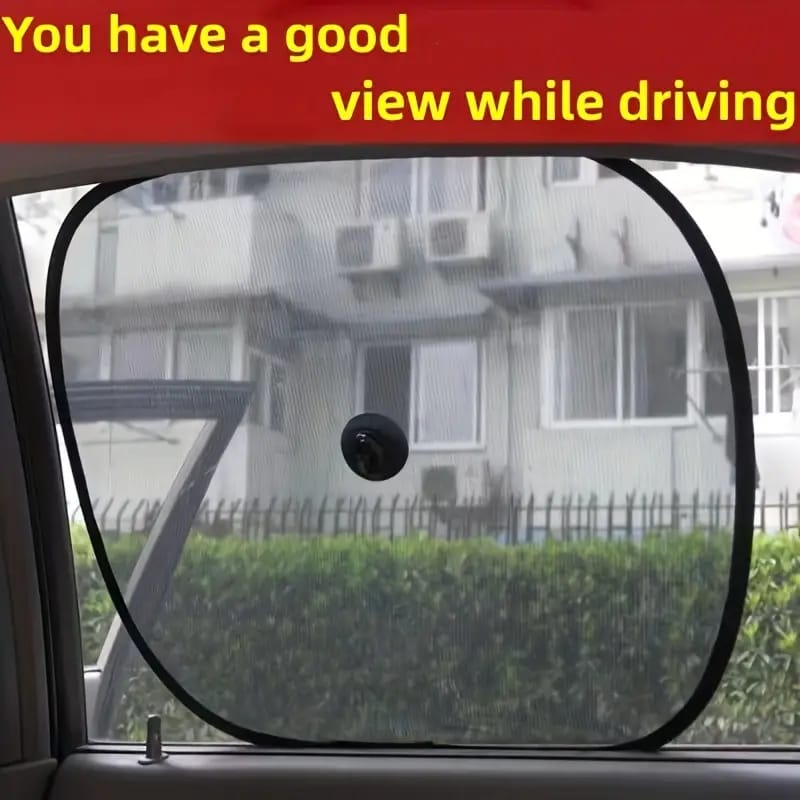 A Car Sun Shade is Kept on a Car Window