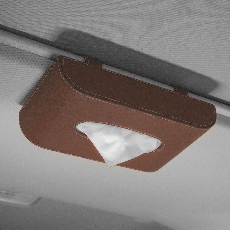 Car Sun Visor Tissue Holder - Hanging Napkin Box for Convenient and Stylish In-Car Storage