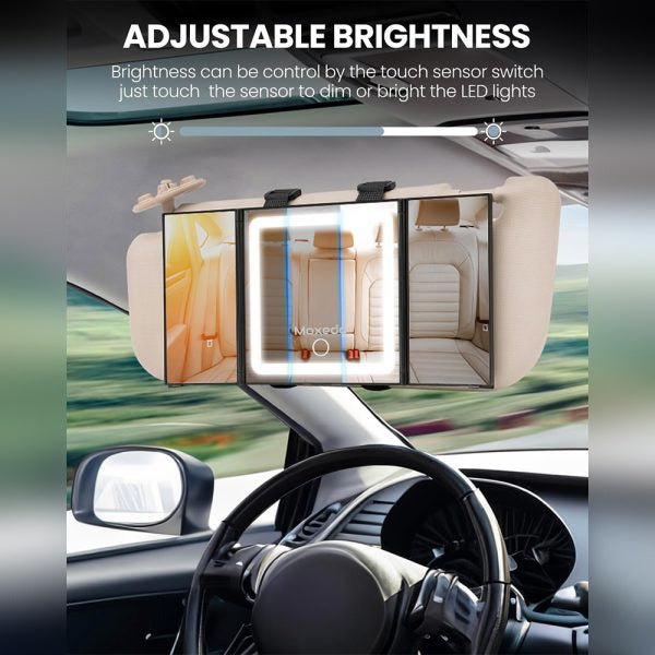 MOXEDO Car Visor Mirror Rechargeable, Foldable Vanity Mirror For Car MOXEDO Car Visor Mirror Rechargeable, Foldable Vanity Mirror For Car