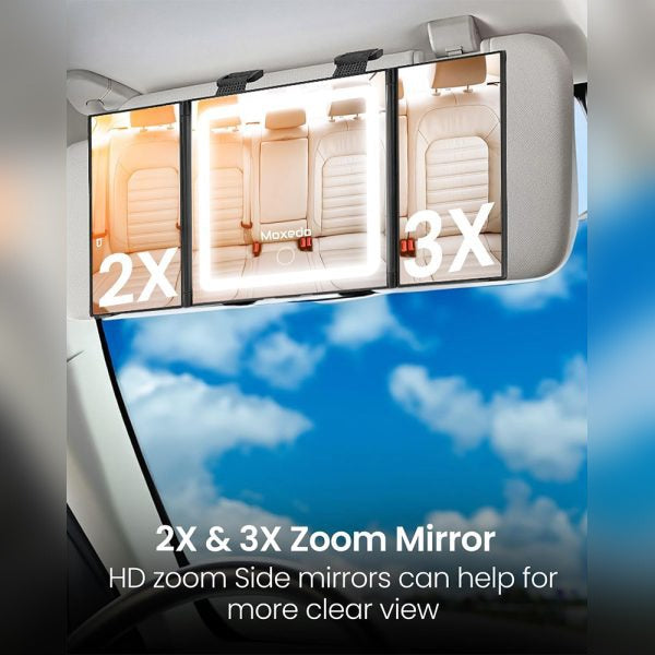MOXEDO Car Visor Mirror Rechargeable, Foldable Vanity Mirror For Car MOXEDO Car Visor Mirror Rechargeable, Foldable Vanity Mirror For Car
