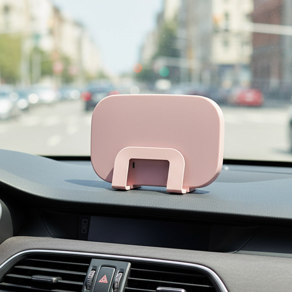 A Car sun visor vanity mirror is Placed in a Car.