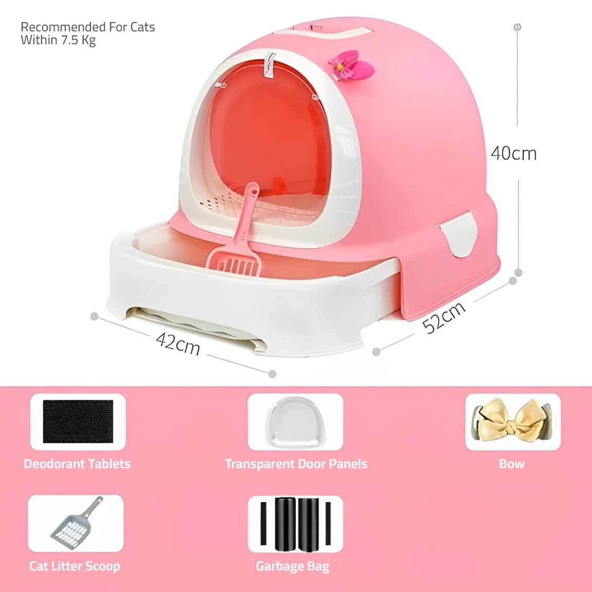 Cat Litter Box Pink Color.