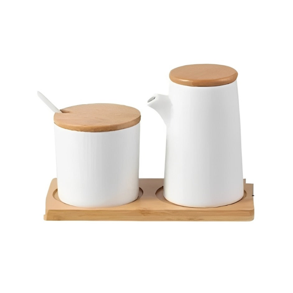 Ceramic Seasoning Set with Stand.