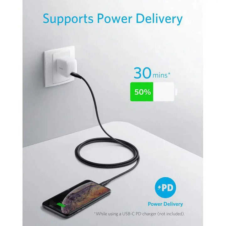Anker PowerLine Select+ USB-A to Lightning Cable, Fast Charging, 6ft (1.8m) - A8013H12