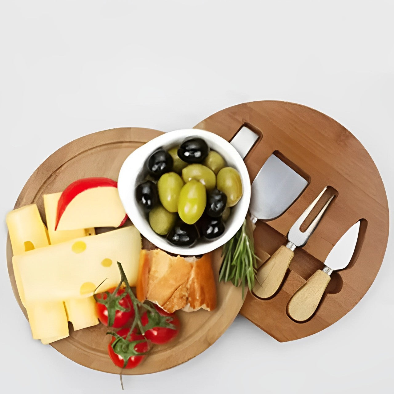 Cheese Board Platter and Knife Set Serving Food.