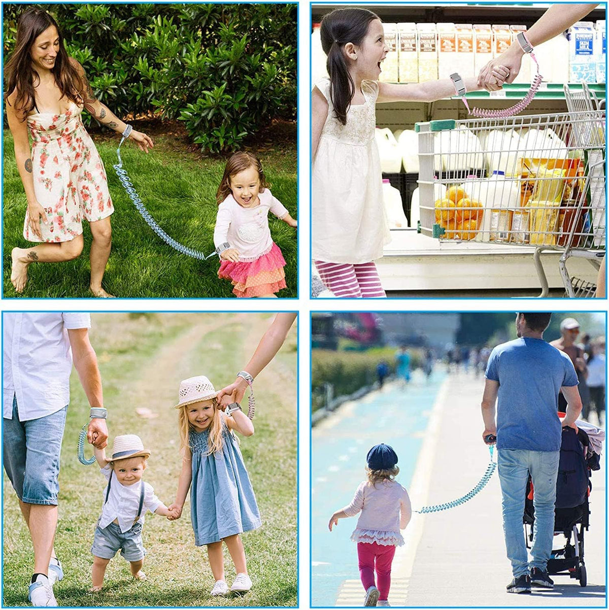 Multiple scenarios Where Child Safety Harness Leash is Used by Parents.