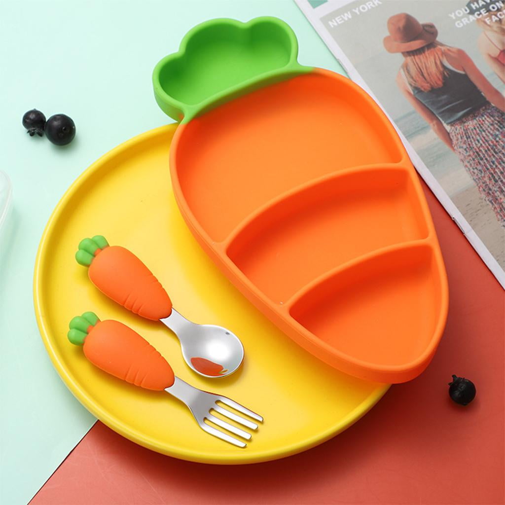 Children Non-Slip Silicone Suction Dinner Plate.