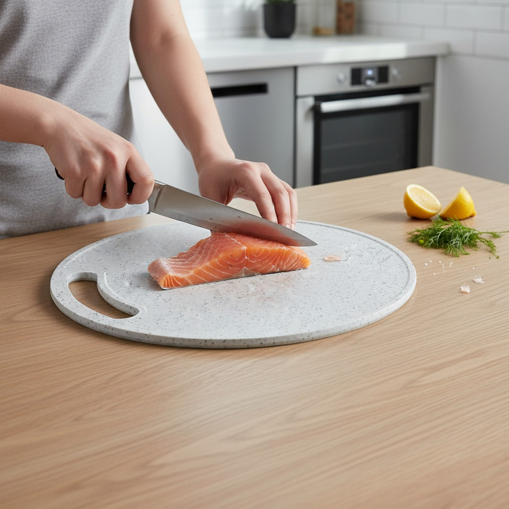 Round Chopping Board, Non- Slip Cutting Board for Meat, Fish & Vegetables Round Chopping Board, Non- Slip Cutting Board for Meat, Fish & Vegetables