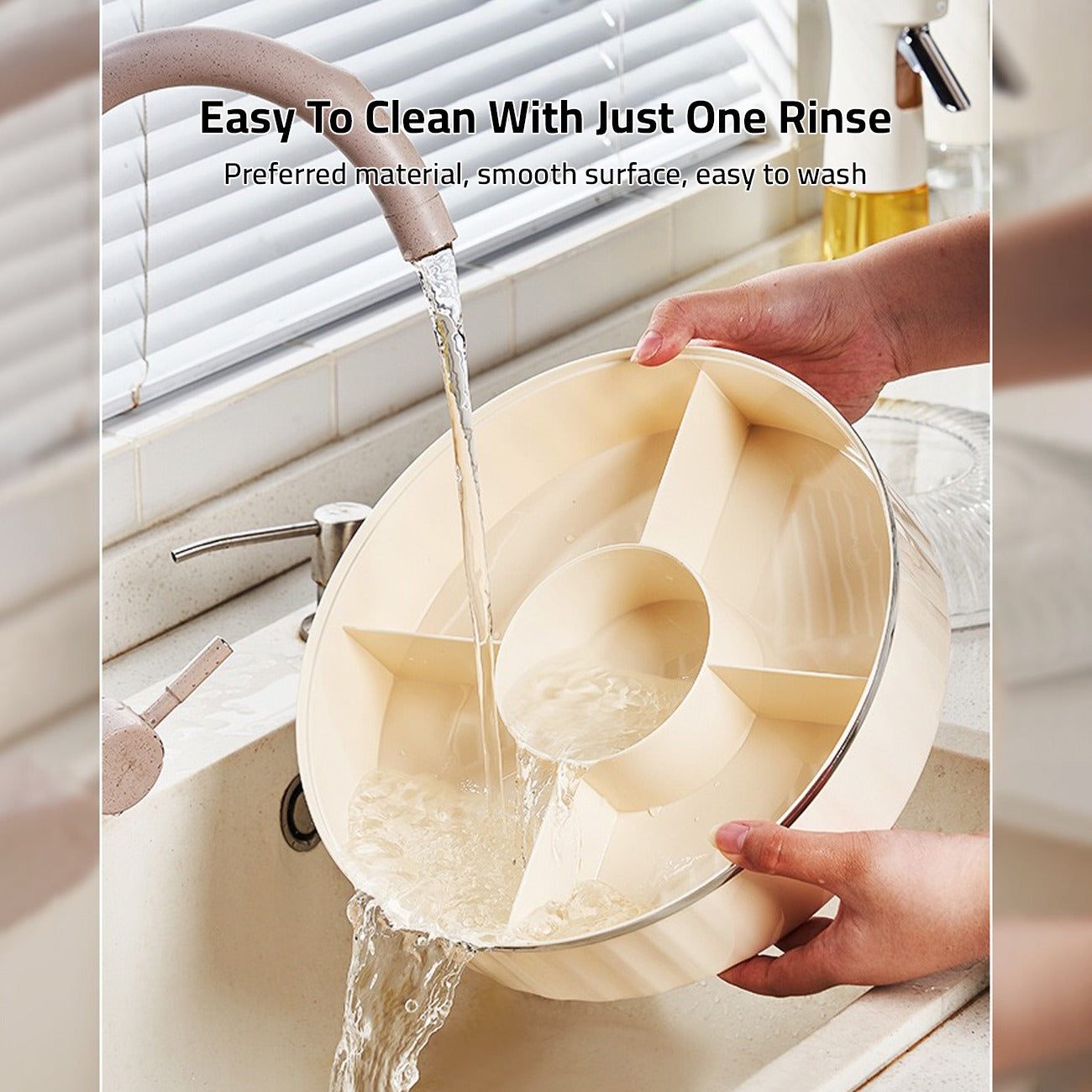 A Person is Cleaning Multi-Layer Snack Storage Container With Lid.