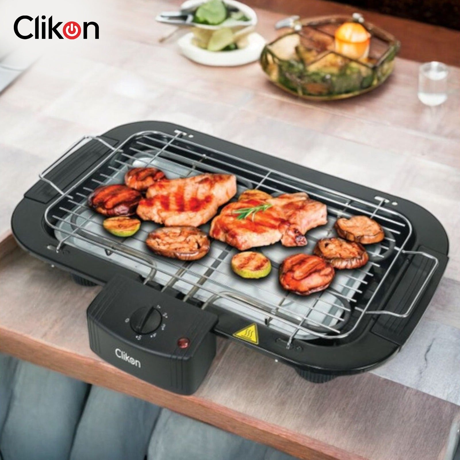 Clikon Electric Barbecue Grill with chicken in Making.
