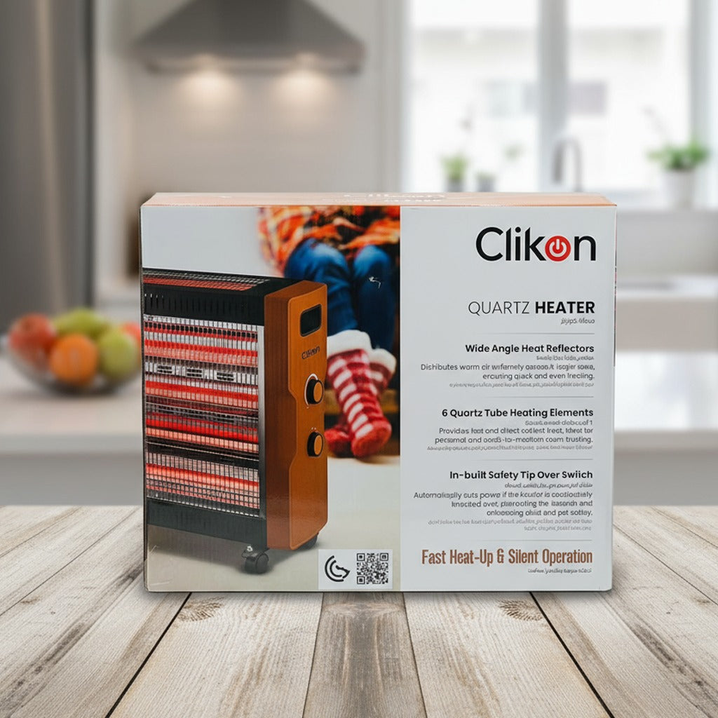Package Of Clikon Quartz Heater 2400W.