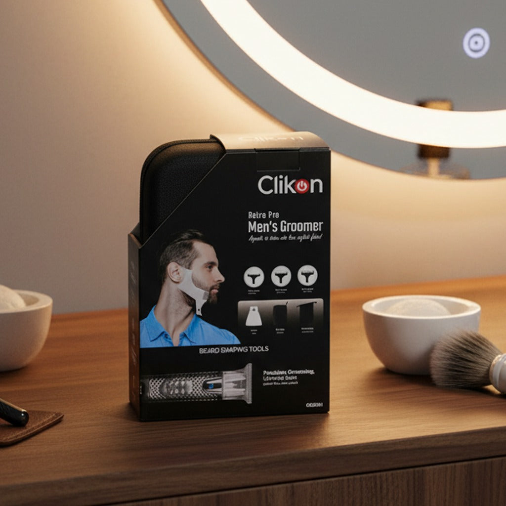 Pack of Clikon Retro Pro Men’s Groomer is Kept at Salon.