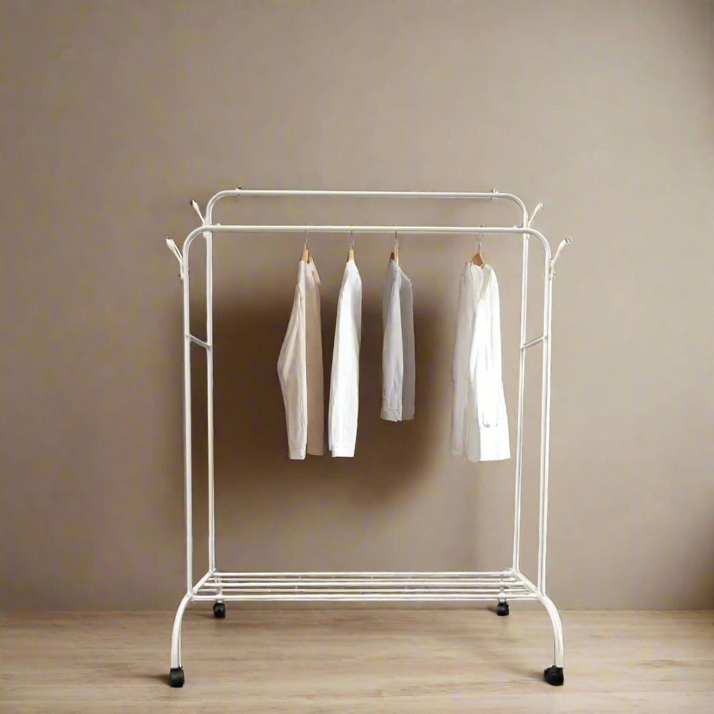 Cloth Organizer Stand, Double Rail Garment Display Rack Cloth Organizer Stand, Double Rail Garment Display Rack