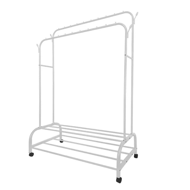 Cloth Organizer Stand with Bottom Double Layer Shoe Rack Shelf.