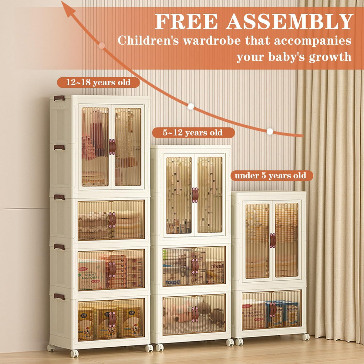 Cloth Storage Cabinets Of Multiple Layers.