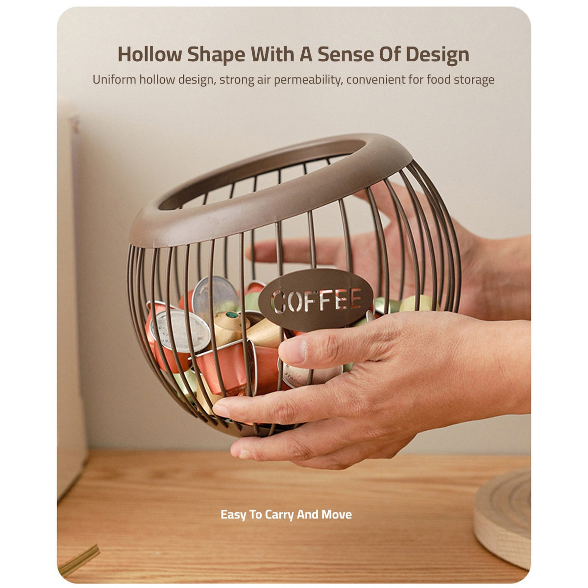 A Person is Holding Coffee Pod Holder.