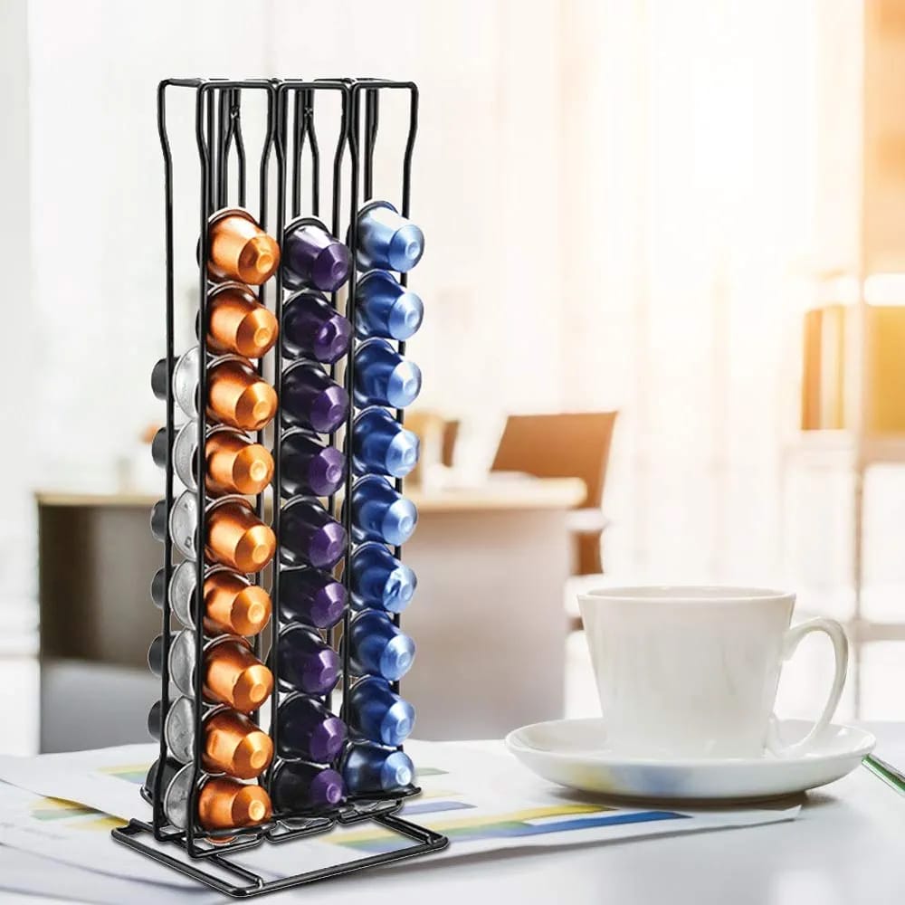 Coffee Pod Storage Rack Dispenser, Nespresso Coffee Capsule Stand For