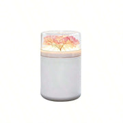 Colorful Flame Humidifier with a floral design on top against a white background