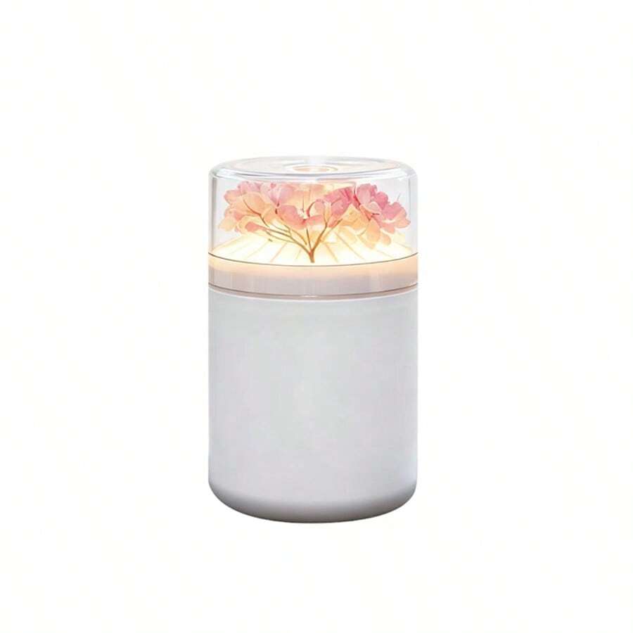 Colorful Flame Humidifier with a floral design on top against a white background