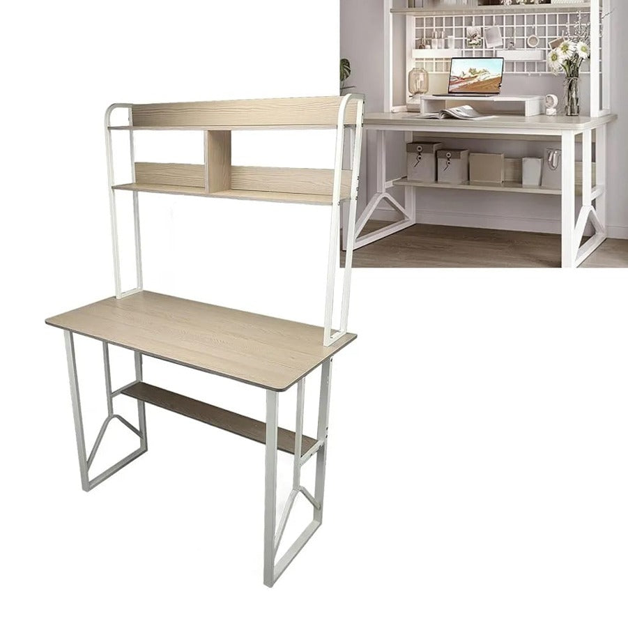 Computer Desk, Creative Study Writing Table, Work Table with Storage R